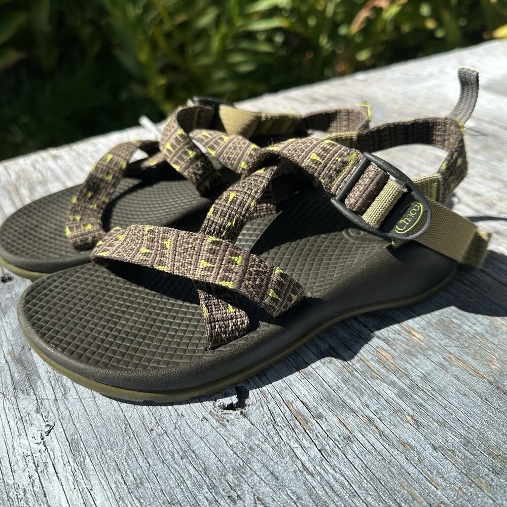 Chaco Z/1 Ecotread Sport Sandals Kids Size 2 Olive Green Multi Strappy Hiking